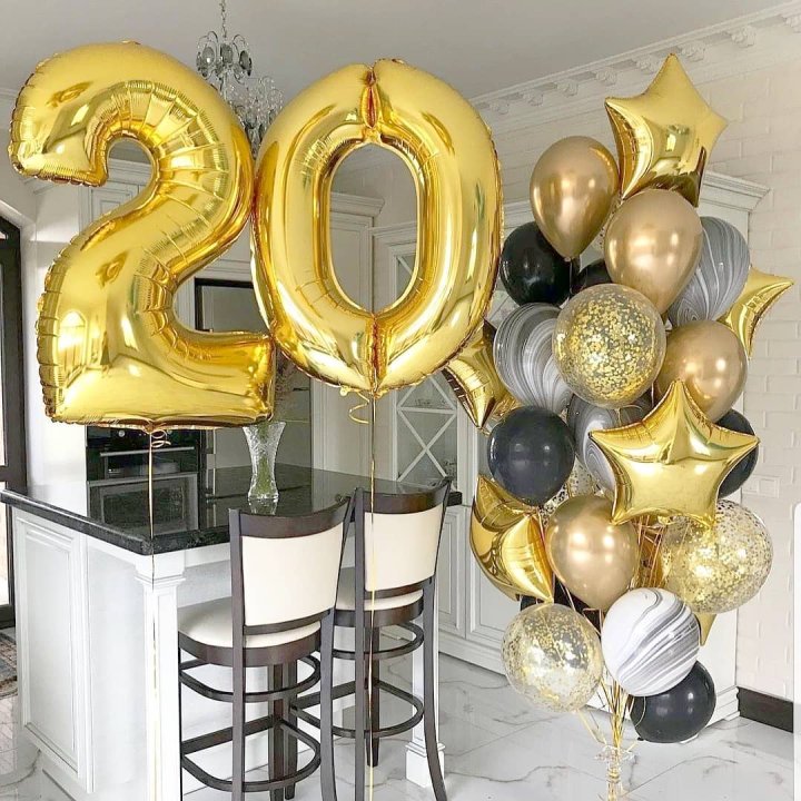 Фольгированный шар Золотая Цифра в Химкие