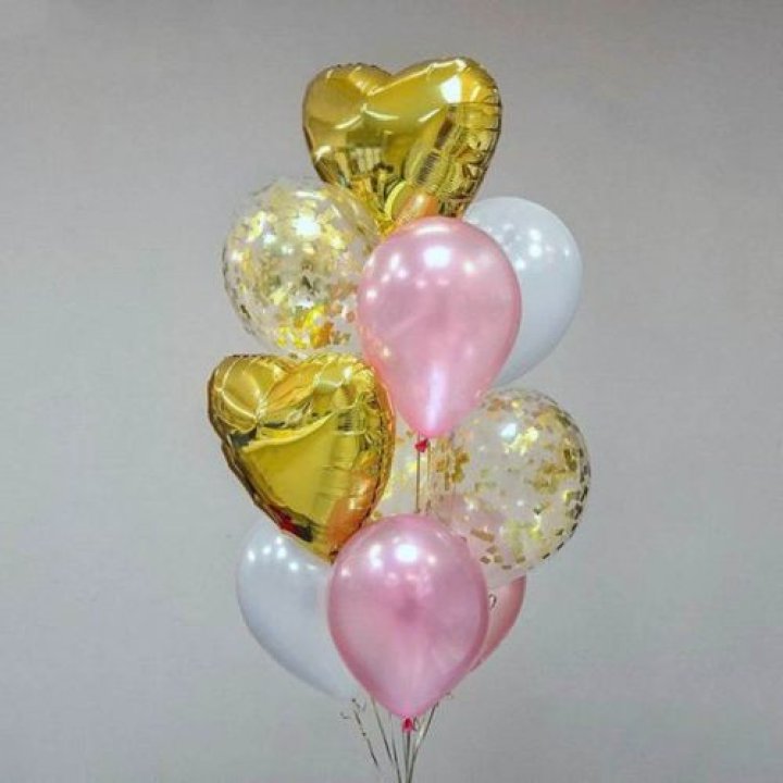 Облако шаров "Рози голд" в Химкие