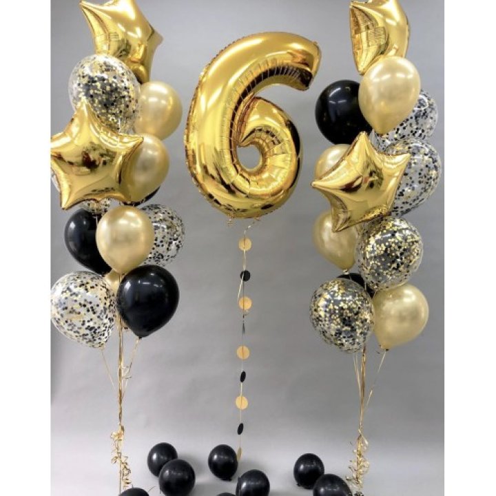 Цифра с фонтанами шаров  в Химкие