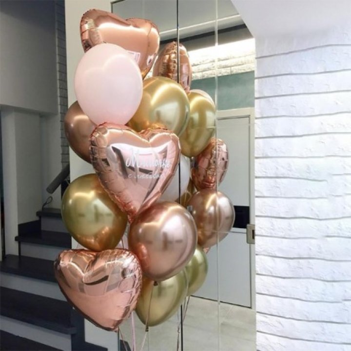 Фонтан шаров "От сердечка" в Химкие