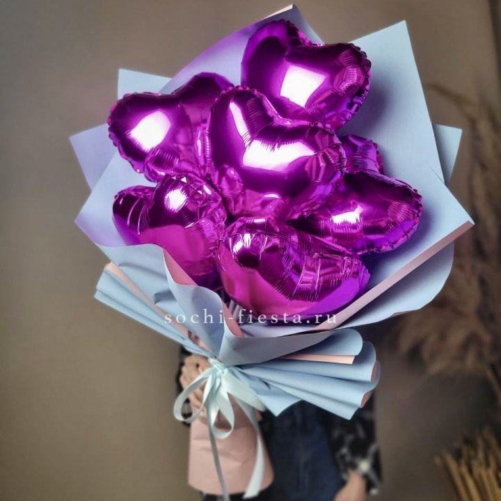 Букет из шаров сердец  в Химкие