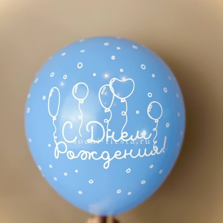 Гелиевый латексный шар С днем рождения! матовый в Химкие