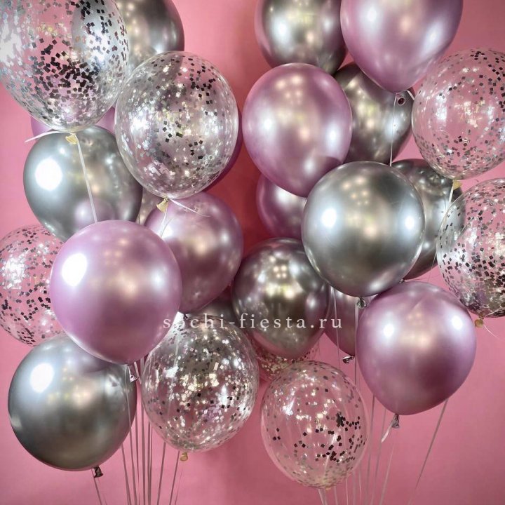 Фонтан шаров "Сильвер пинк" в Химкие