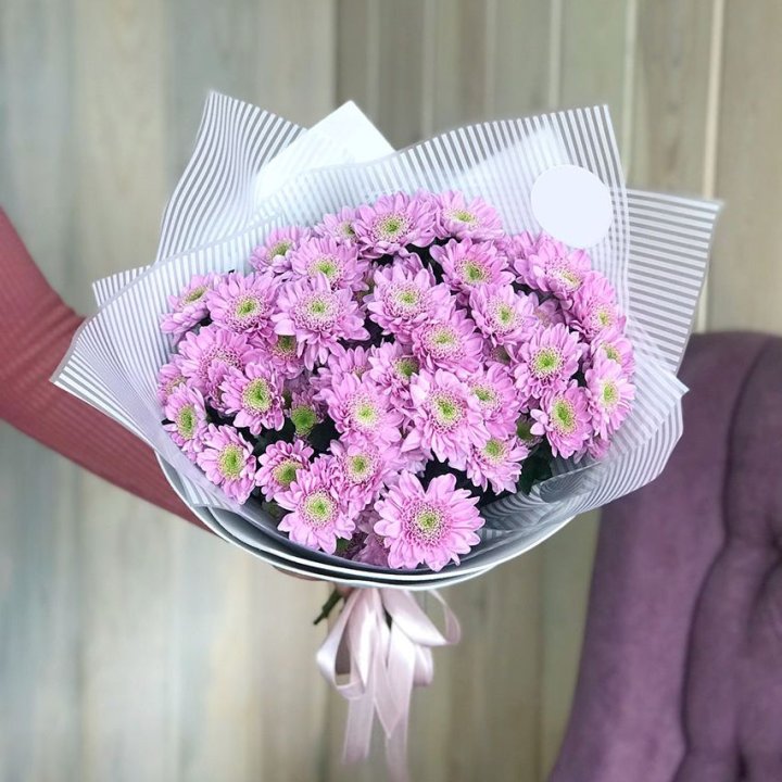 Букет розовых хризантем в Химкие