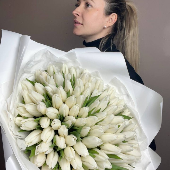 101 белый тюльпан №2 в Химкие