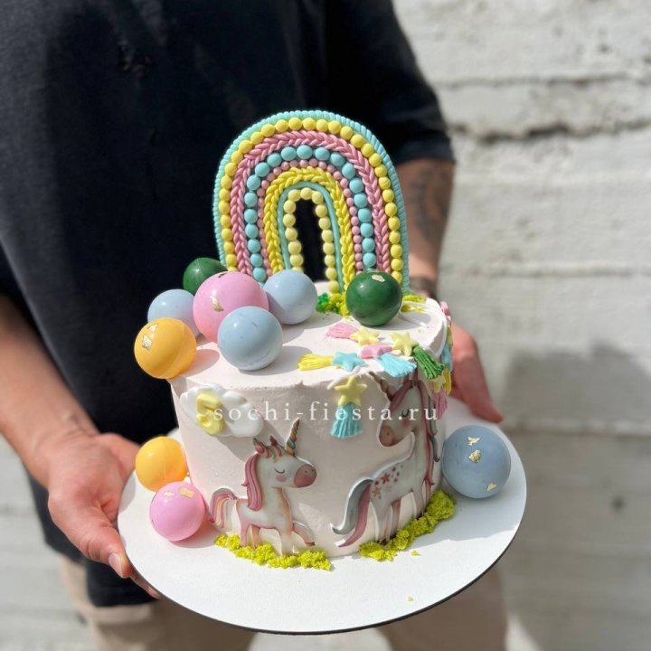 Торт "Радуга с единорогом" в Химкие