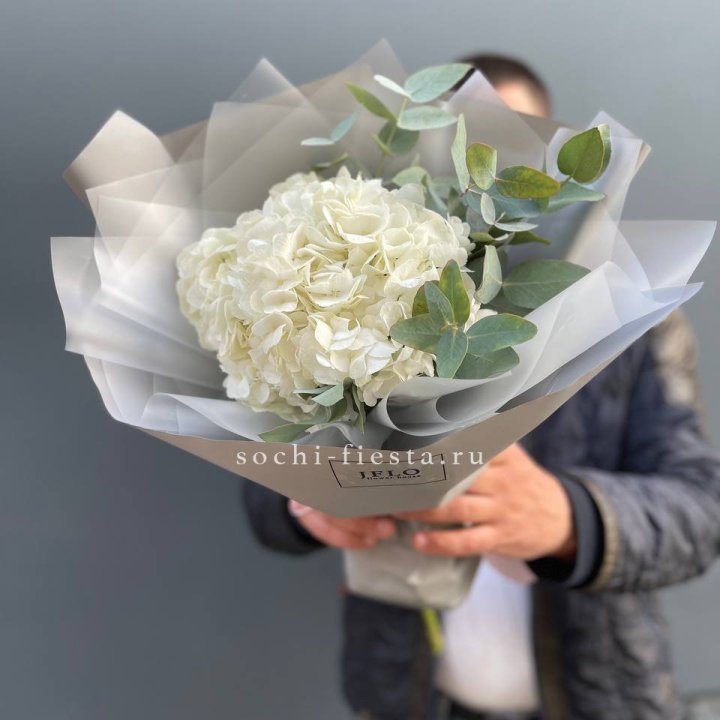  Букет  из белой гортензии в Химкие