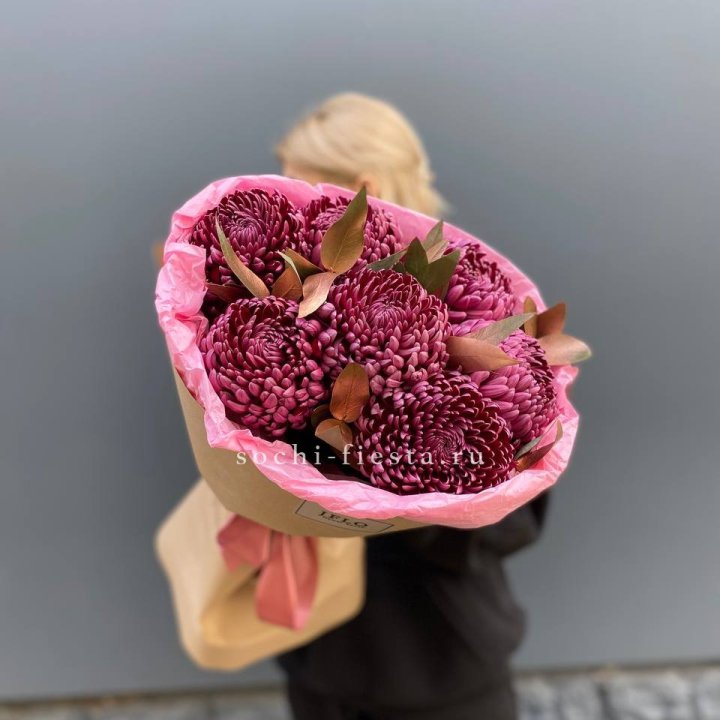 7 Хризантем Бигуди в золоте в Химкие