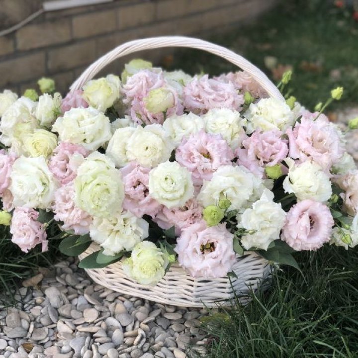 Корзина с эустомой в Химкие