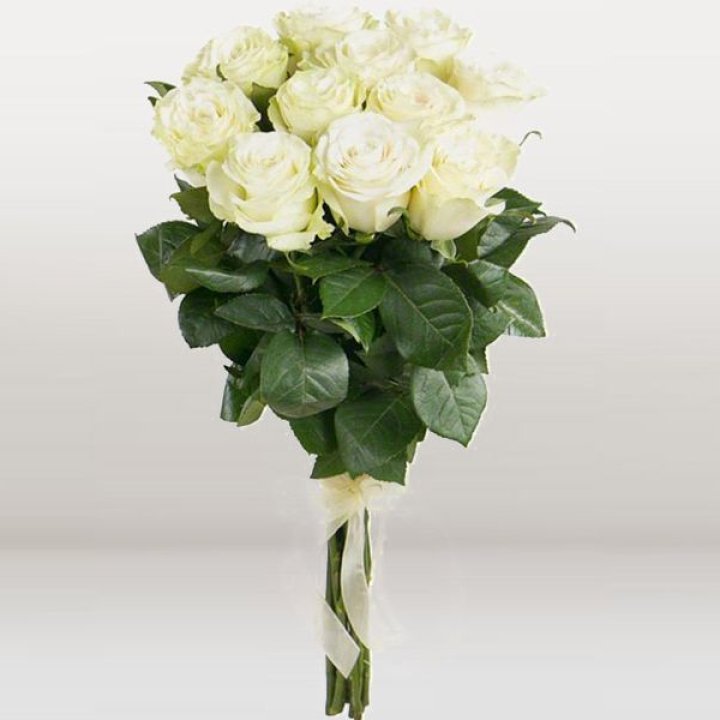 11 белых голландских роз в Химкие