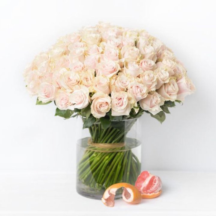 101 кремовая роза в Химкие