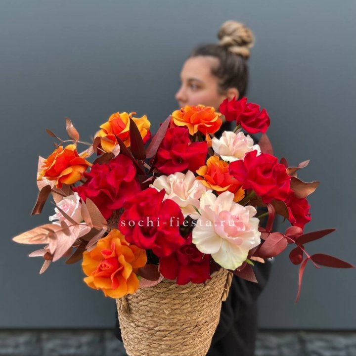 Авторский бокс "Роксана" в джутовом кашпо в Химкие