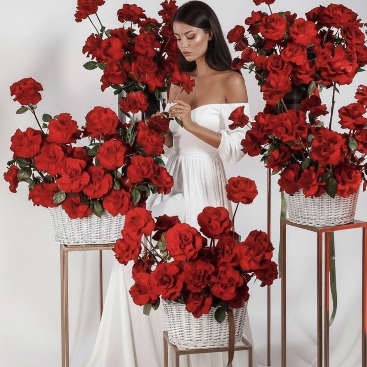 Сет из красных французских роз в Химкие