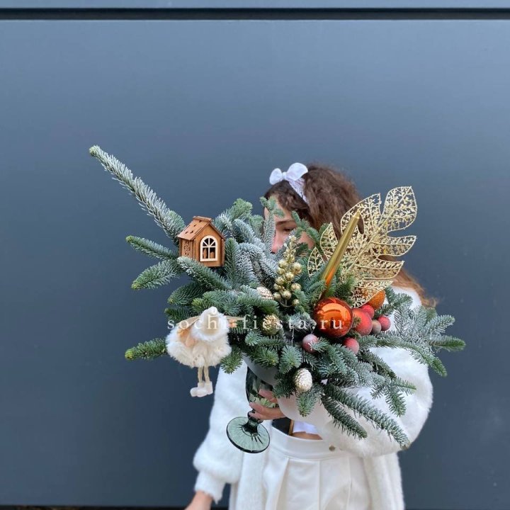 Композиция в бокале огненная  в Химкие