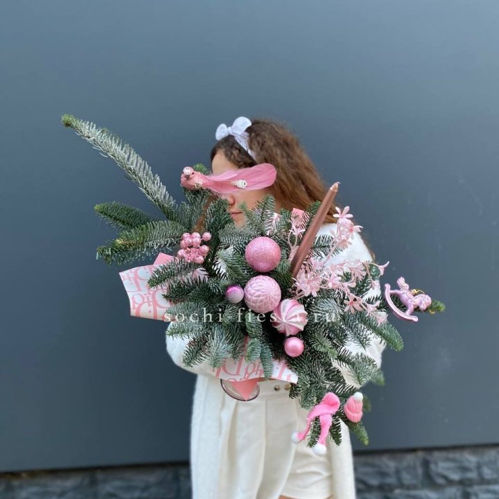 Композиция бокал розовый в Химкие