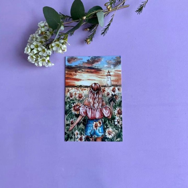 Открытка к букету "Подсолнух" в Химкие