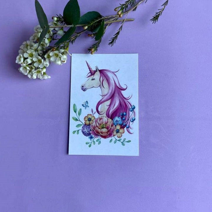 Открытка к букету "Единорог" в Химкие