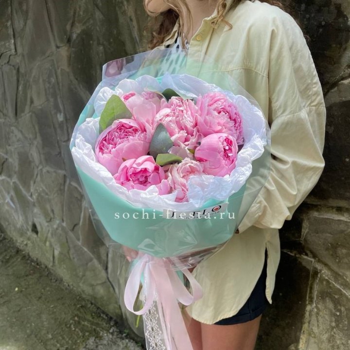 7 зефирных пионов в фоамиране в Химкие