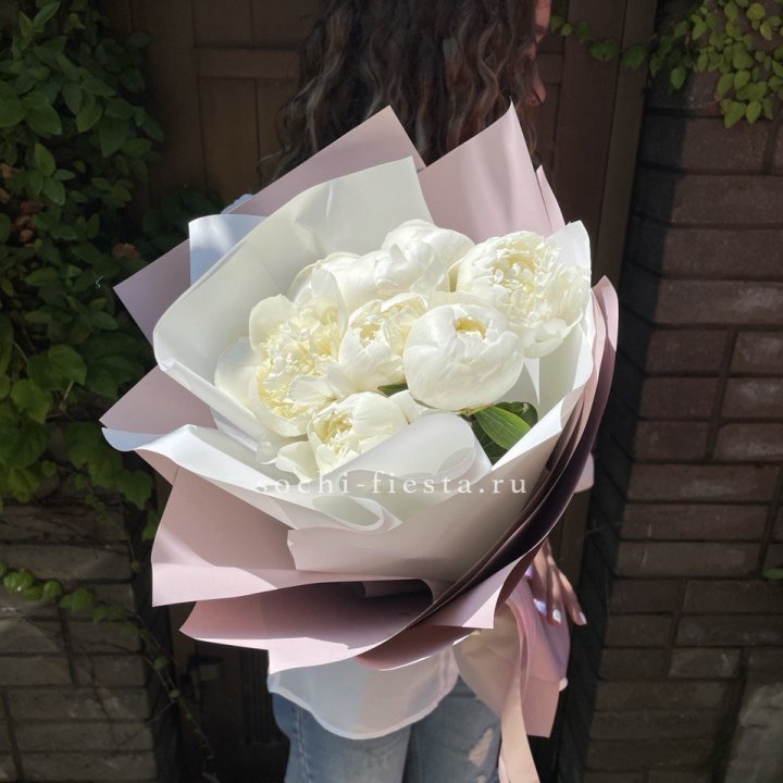 9 белоснежных пионов в Химкие