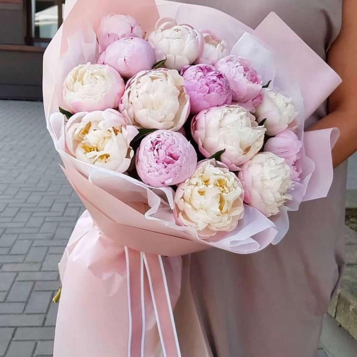 Букет пионов "Маршмелоу" в Химкие