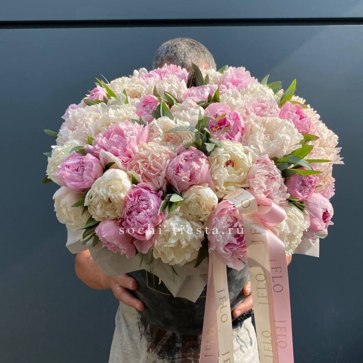 51 пионов в боксе в Химкие