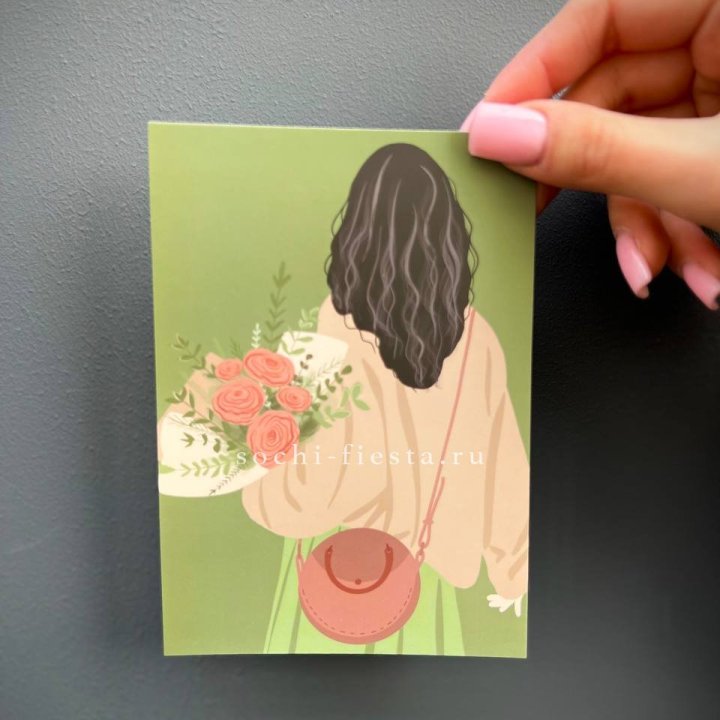 Открытка к букету "Потрясающая девушка" в Химкие