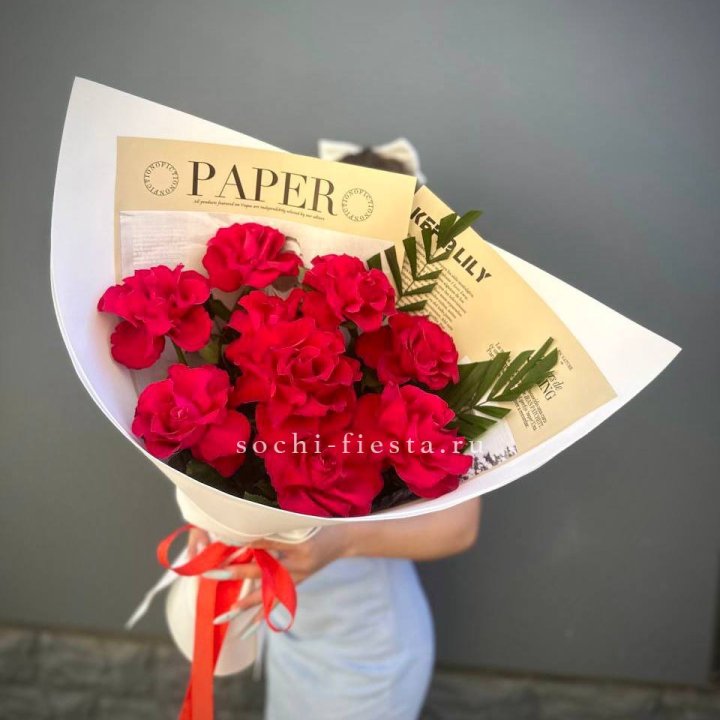 9 Красных французских роз Чико в Химкие