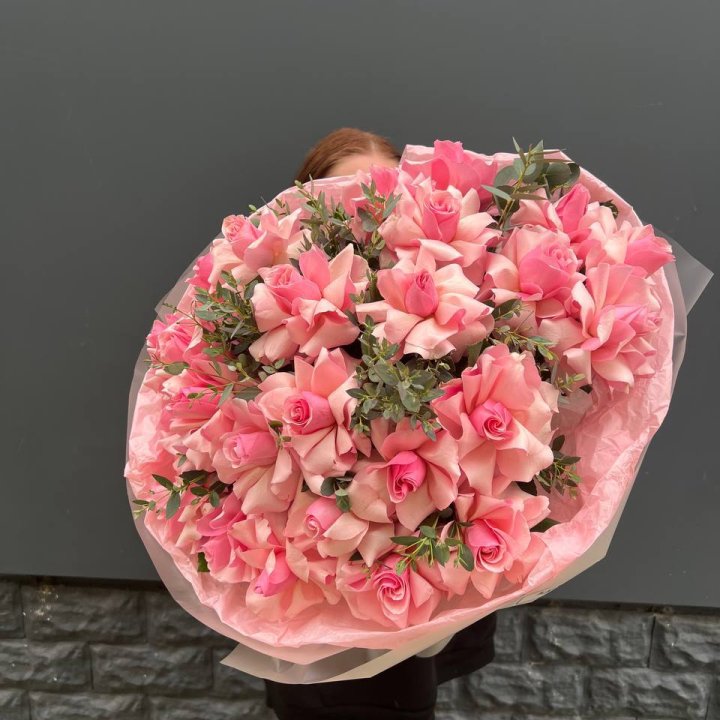  25 розовых французских роз в Химкие
