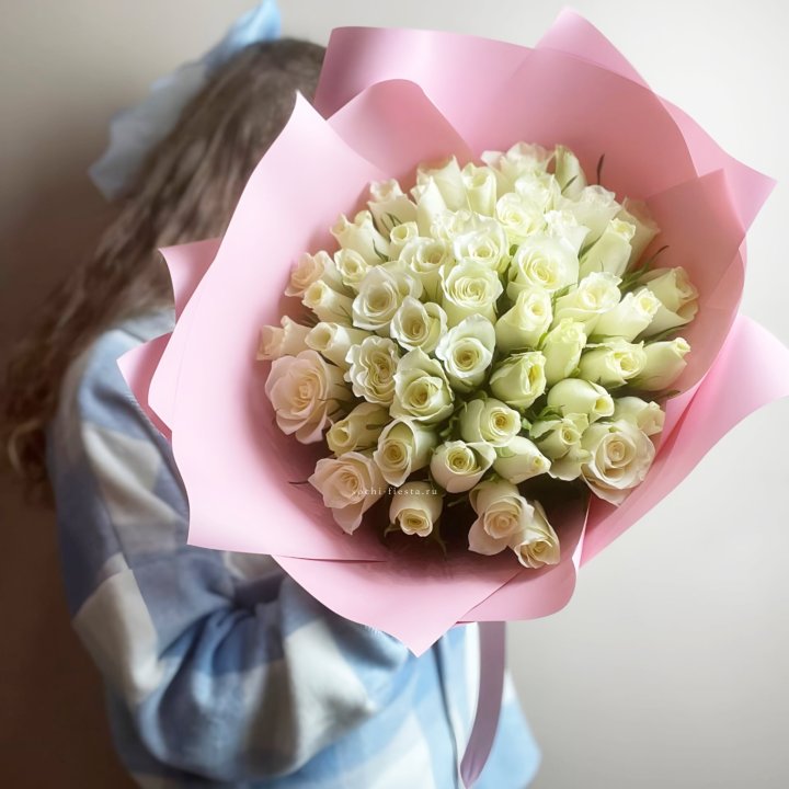 Букет из 51 белой розы (Кения) в Химкие