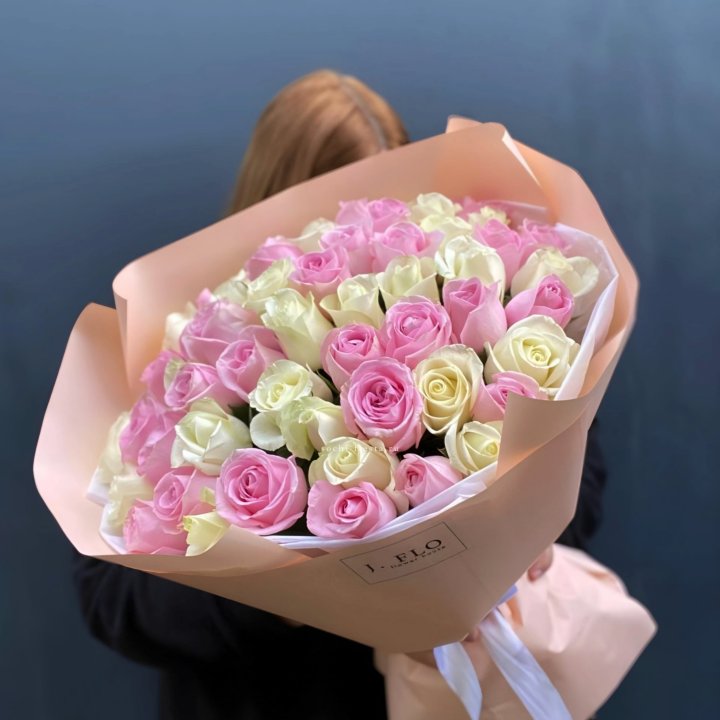 55 роз микс нежности в Химкие