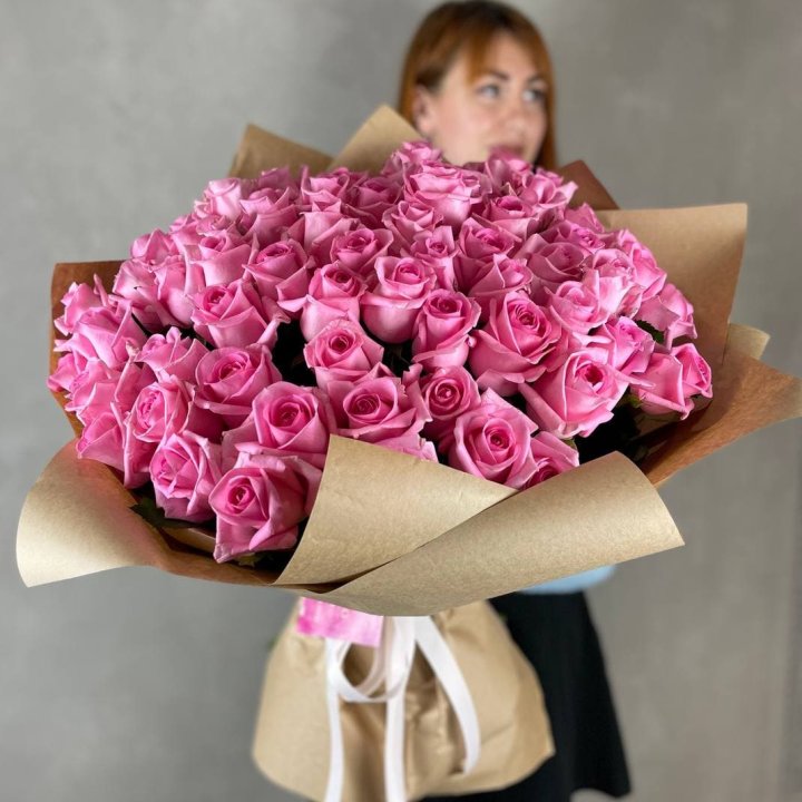 101 розовая роза в Химкие