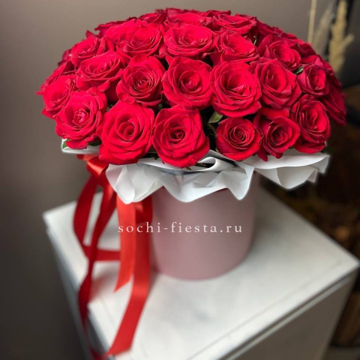 Красные розы 51шт  в коробке в Химкие