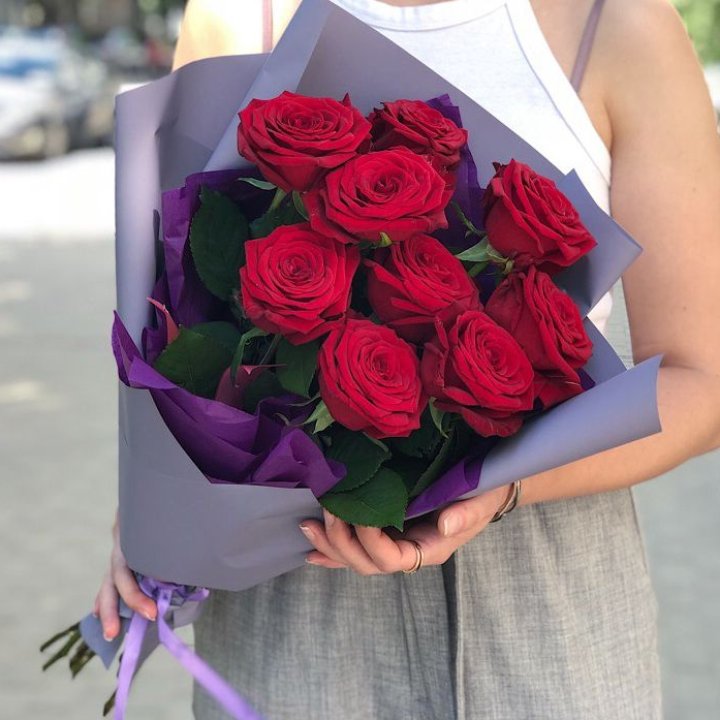 9  красных роз №1 в Химкие