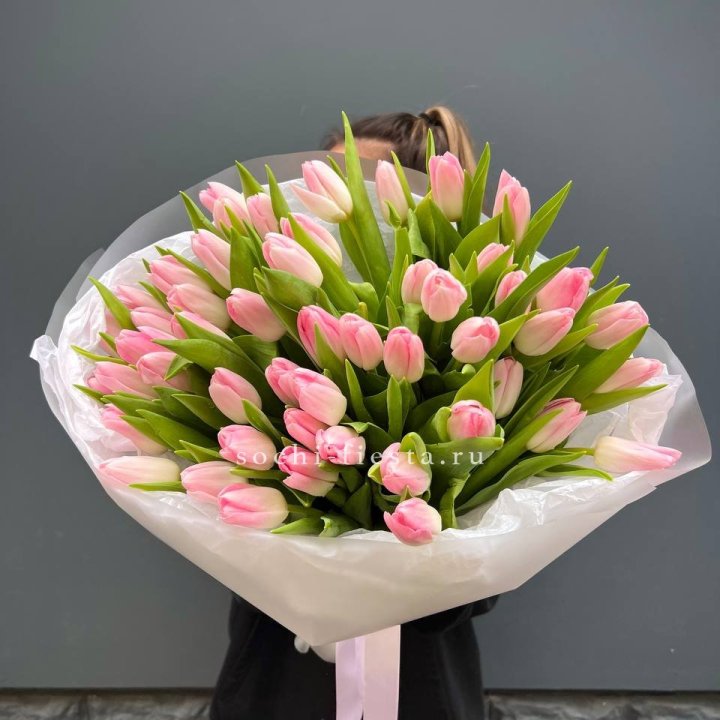 Букет тюльпанов нежно-розовых в Химкие