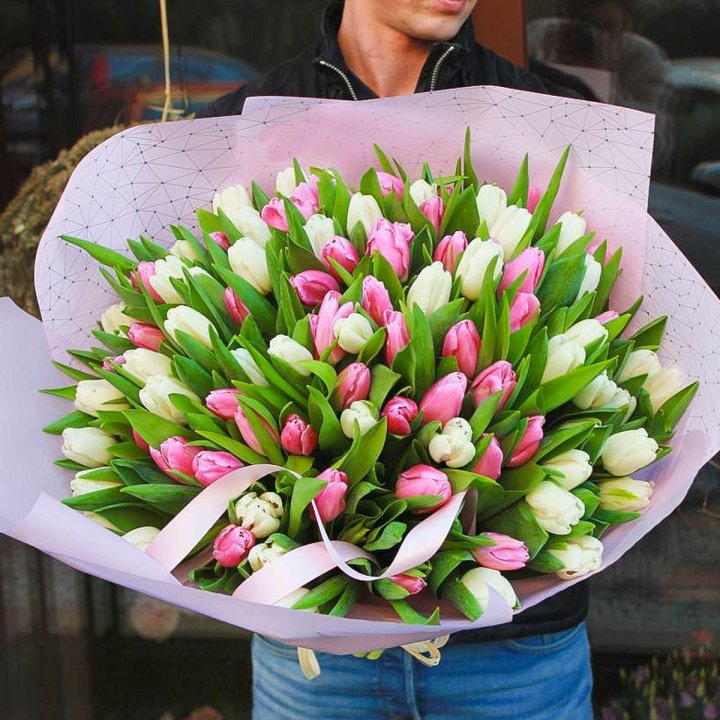 101 тюльпан микс в Химкие