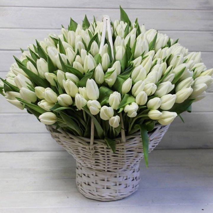 Корзина из 151 тюльпана в Химкие