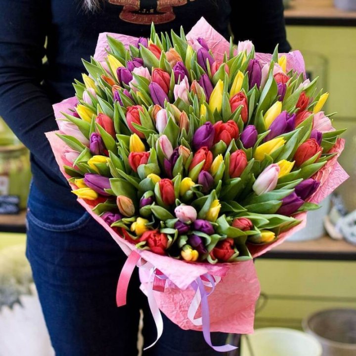 101 тюльпан "Джуси" в Химкие